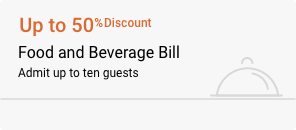 Upto 50% Discount on food and beverage bill
