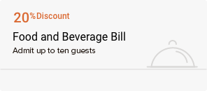 20% Discount Food and Beverage Bill